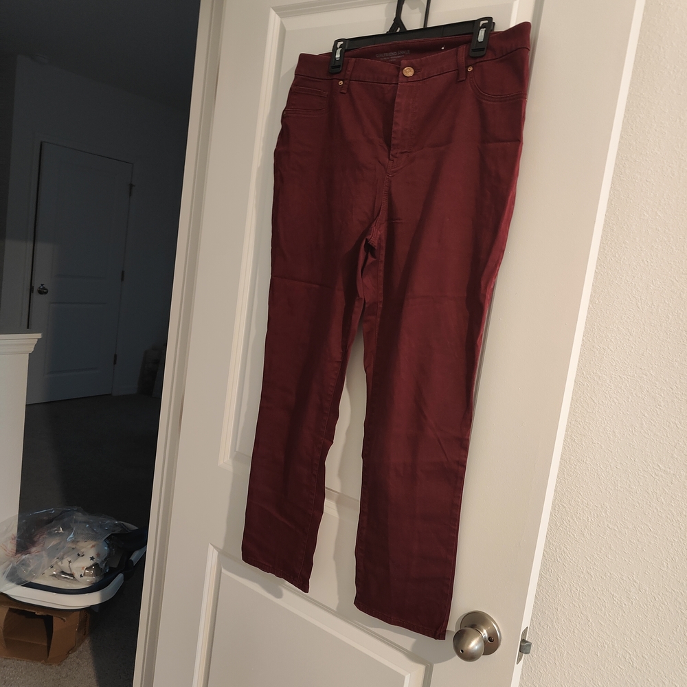 Chico's Deep Red Straight Leg Pants